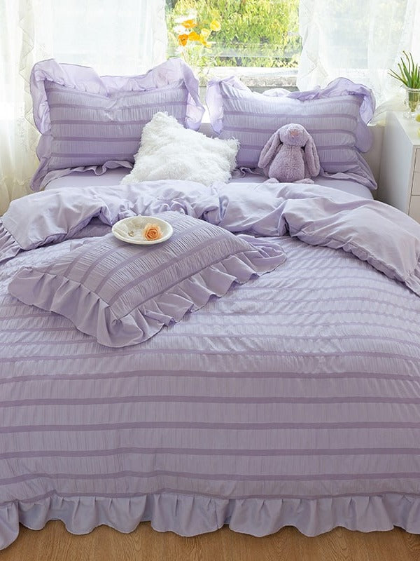 Gathered Ruffle Seersucker Bedding Set original reference image 2