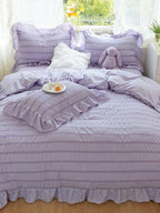 Gathered Ruffle Seersucker Bedding Set original reference image 2
