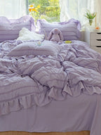 Gathered Ruffle Seersucker Bedding Set original reference image 3