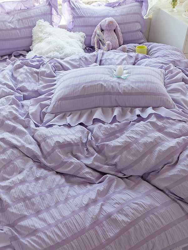 Gathered Ruffle Seersucker Bedding Set original reference image 4