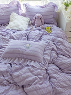 Gathered Ruffle Seersucker Bedding Set original reference image 5