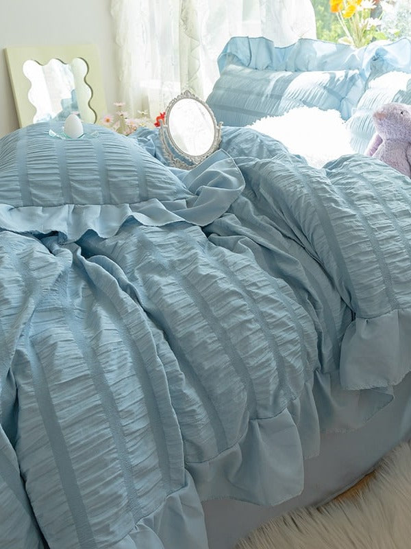 Gathered Ruffle Seersucker Bedding Set original reference image 7