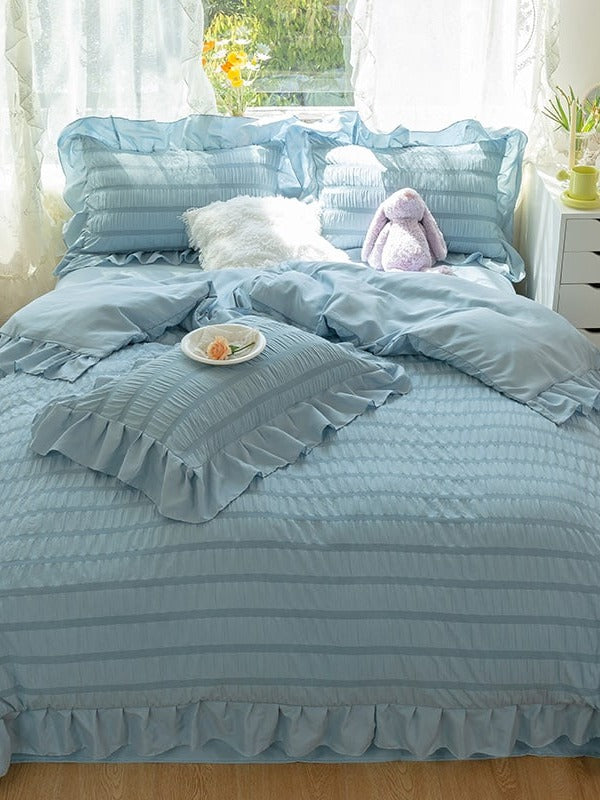 Gathered Ruffle Seersucker Bedding Set original reference image 8