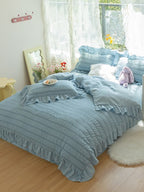 Gathered Ruffle Seersucker Bedding Set original reference image 9