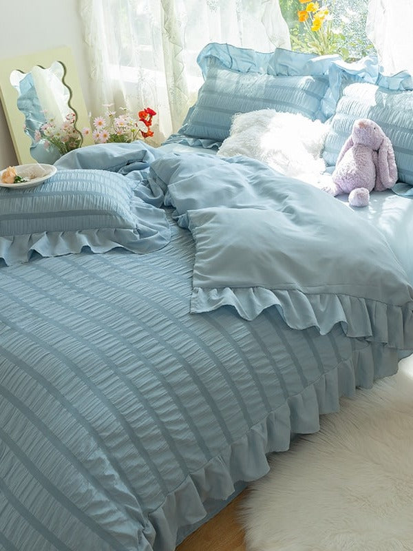 Gathered Ruffle Seersucker Bedding Set original reference image 10