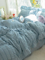 Gathered Ruffle Seersucker Bedding Set original reference image 12
