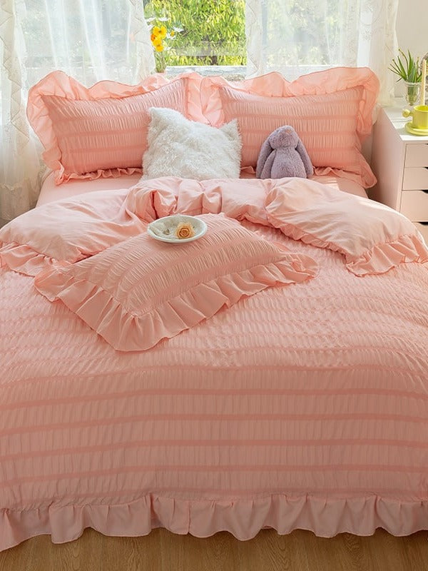Gathered Ruffle Seersucker Bedding Set original reference image 13