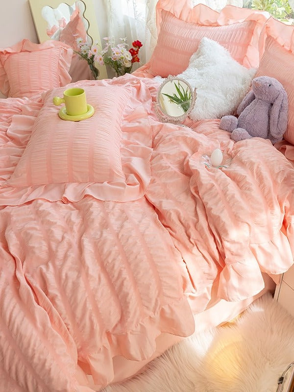 Gathered Ruffle Seersucker Bedding Set original reference image 14