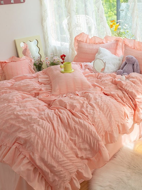 Gathered Ruffle Seersucker Bedding Set original reference image 15