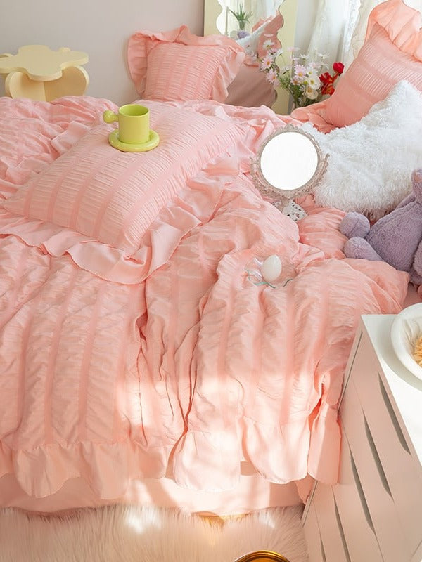 Gathered Ruffle Seersucker Bedding Set original reference image 16