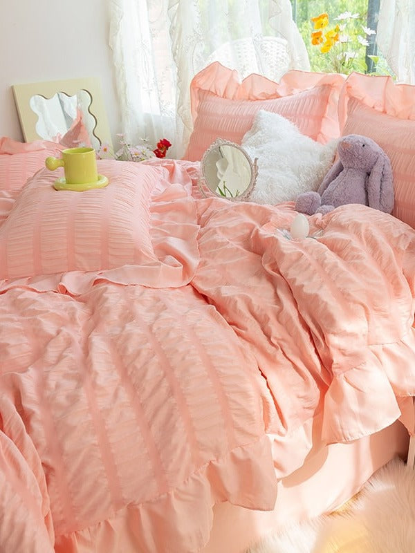 Gathered Ruffle Seersucker Bedding Set original reference image 18