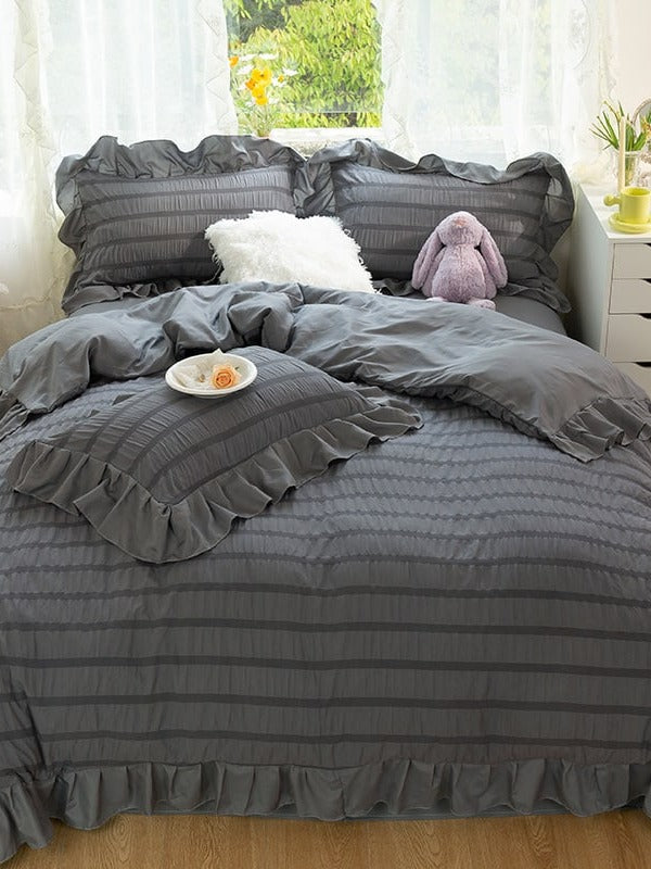 Gathered Ruffle Seersucker Bedding Set original reference image 25