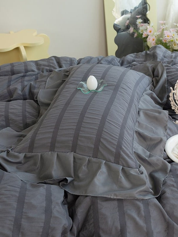 Gathered Ruffle Seersucker Bedding Set original reference image 26