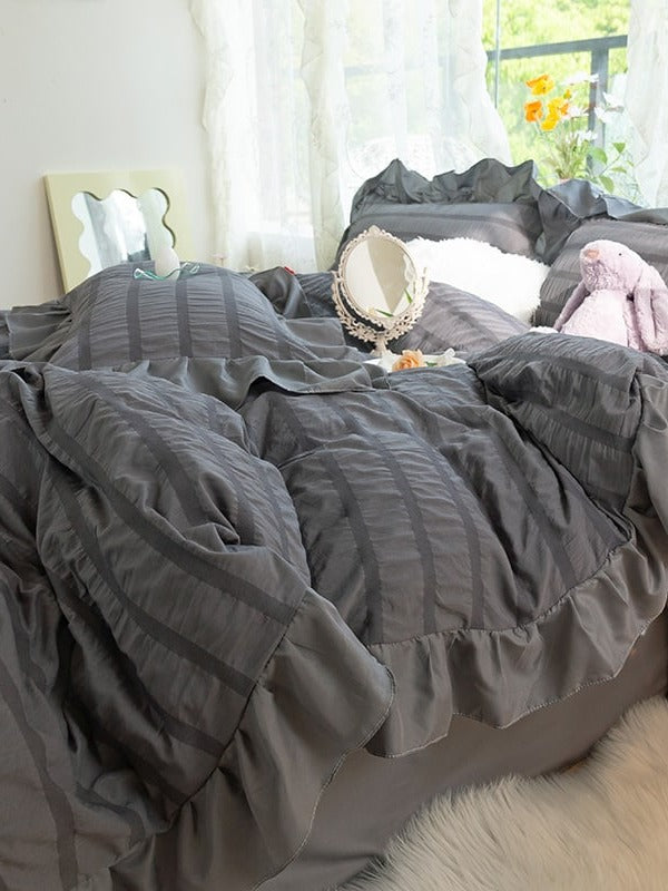 Gathered Ruffle Seersucker Bedding Set original reference image 27