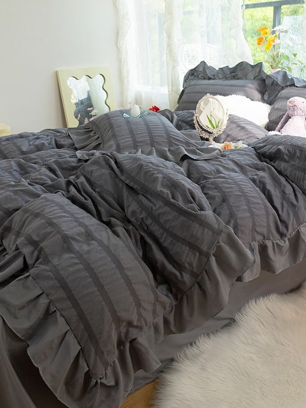 Gathered Ruffle Seersucker Bedding Set original reference image 29