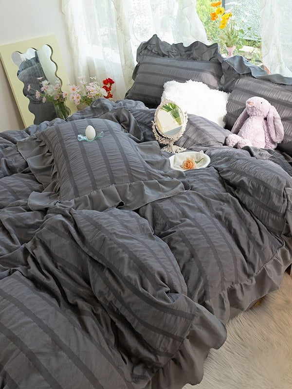 Gathered Ruffle Seersucker Bedding Set original reference image 30