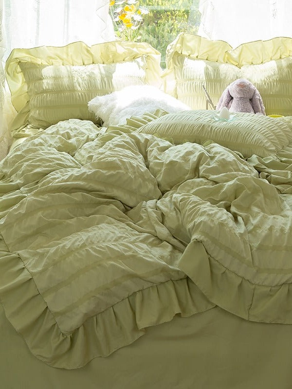 Gathered Ruffle Seersucker Bedding Set original reference image 32