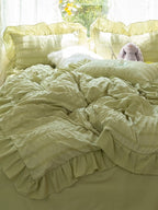 Gathered Ruffle Seersucker Bedding Set original reference image 32