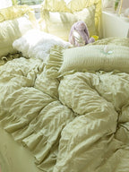 Gathered Ruffle Seersucker Bedding Set original reference image 33