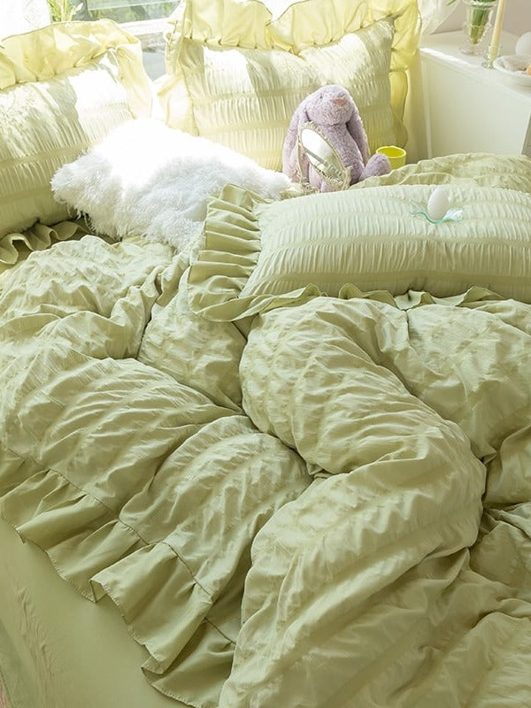 Gathered Ruffle Seersucker Bedding Set original reference image 33