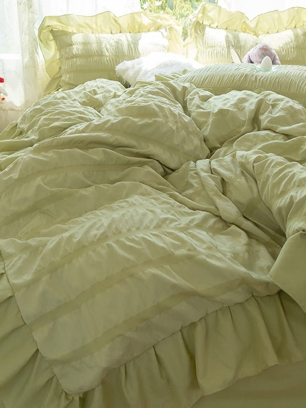 Gathered Ruffle Seersucker Bedding Set original reference image 34