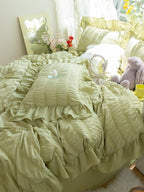 Gathered Ruffle Seersucker Bedding Set original reference image 36