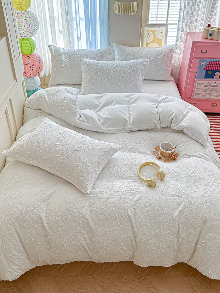 Leafwork Clip-Jacquard Bedding Set original reference image 9