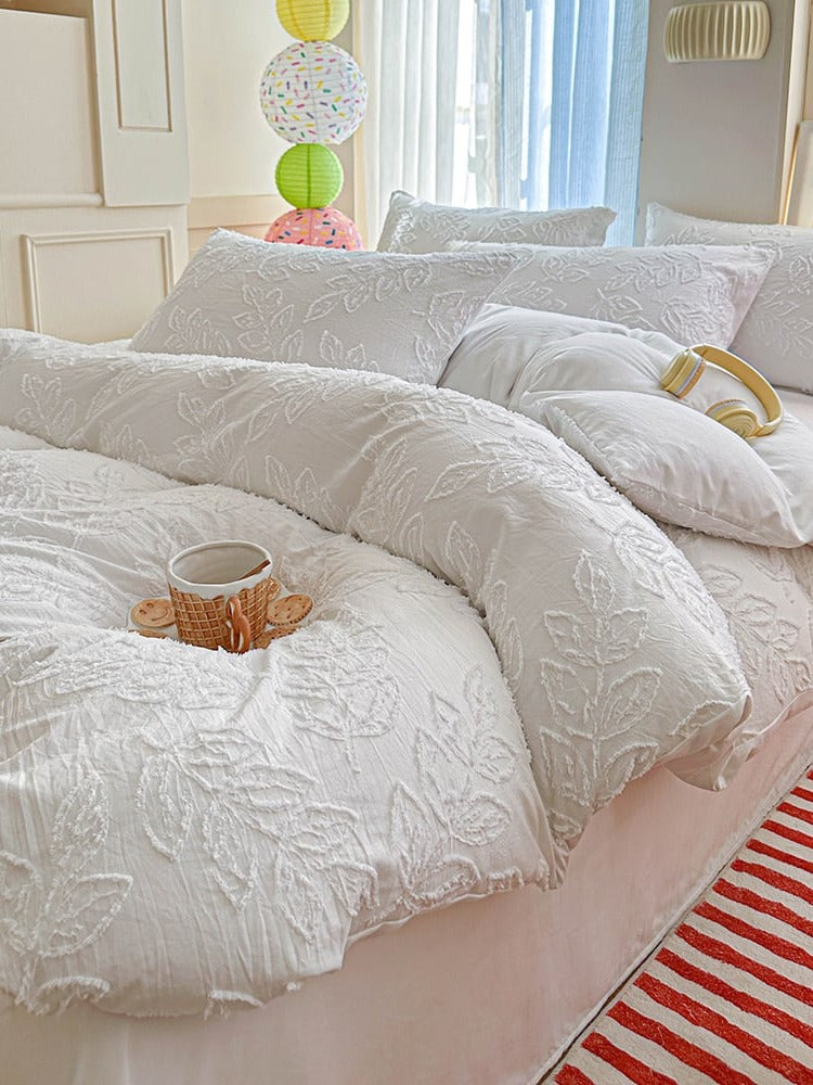 Leafwork Clip-Jacquard Bedding Set original reference image 12