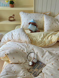 Meadow Embroidered Double-Gauze Duvet Cover Set original reference image 6