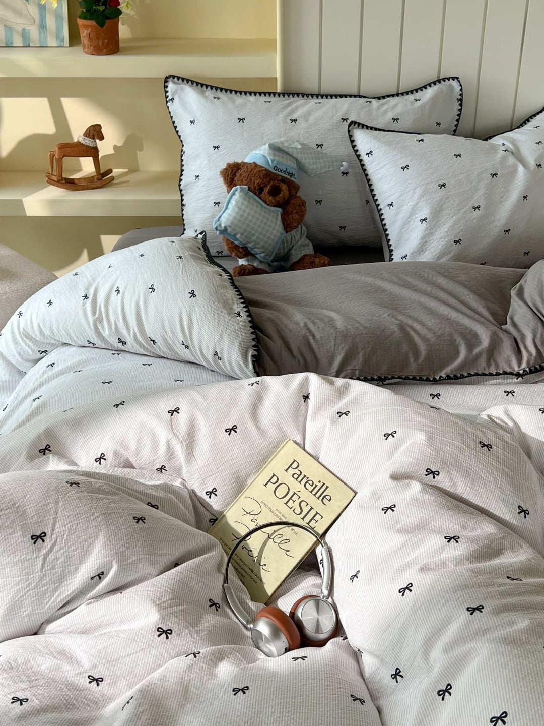 Meadow Embroidered Double-Gauze Duvet Cover Set original reference image 24