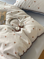 Meadow Embroidered Seersucker Clip-Jacquard Bedding Set original reference image 17