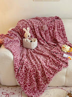 Pom-Pom Leopard Plush Throw Blanket original reference image 2