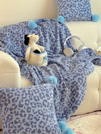 Pom-Pom Leopard Plush Throw Blanket original reference image 21