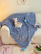 Pom-Pom Leopard Plush Throw Blanket original reference image 23