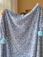 Pom-Pom Leopard Plush Throw Blanket original reference image 24