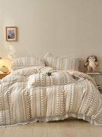 Pom Stripe Tassel Bedding Set original reference image 2