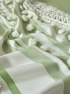 Pom Stripe Tassel Bedding Set original reference image 8