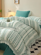 Pom Stripe Tassel Bedding Set original reference image 13