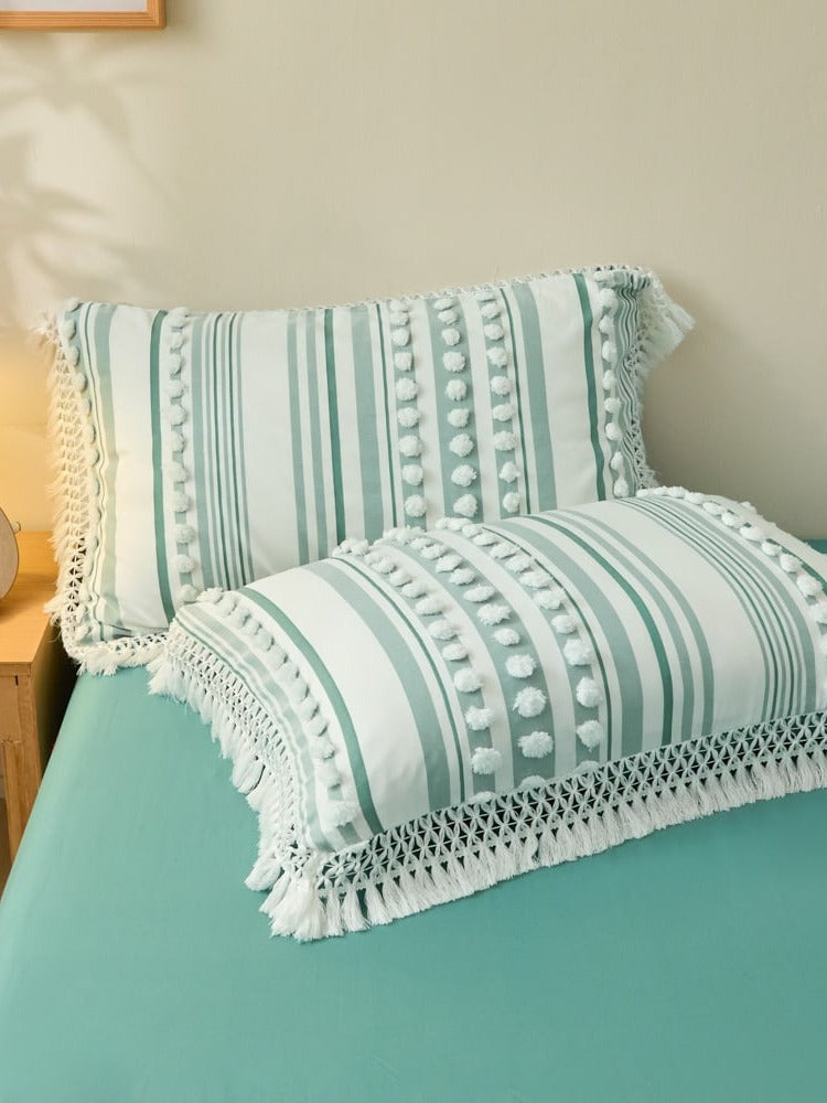 Pom Stripe Tassel Bedding Set original reference image 17