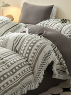 Pom Stripe Tassel Bedding Set original reference image 24