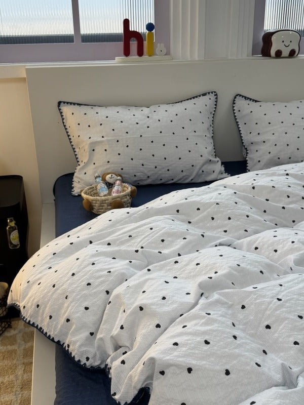 Puff Heart Seersucker Bedding Set original reference image 3