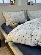 Puff Heart Seersucker Duvet Cover Set original reference image 1