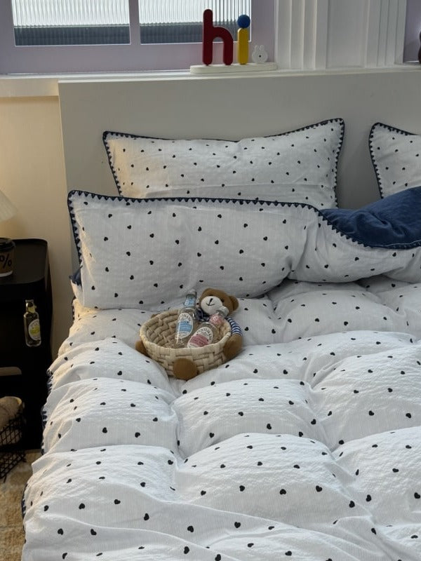 Puff Heart Seersucker Duvet Cover Set original reference image 4