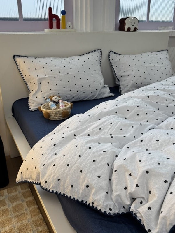 Puff Heart Seersucker Duvet Cover Set original reference image 8