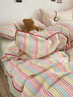 Quiet Piping Colorblock Bedding Set original reference image 2