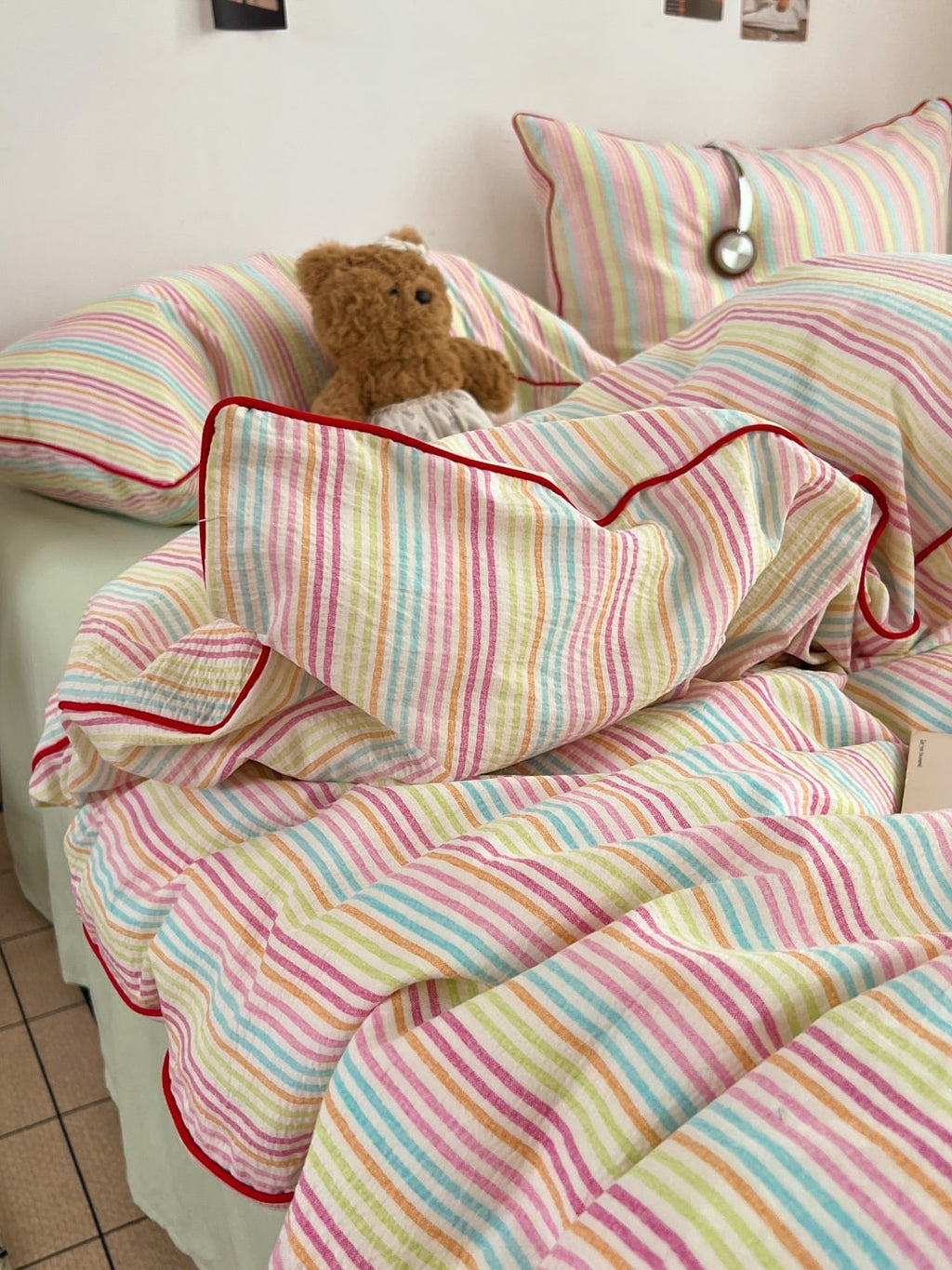 Quiet Piping Colorblock Duvet Cover Set original reference image 2