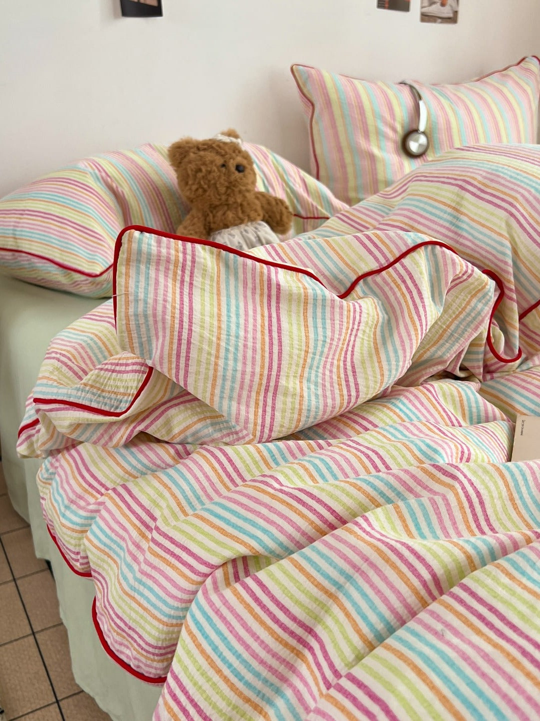 Quiet Piping Colorblock Duvet Cover Set original reference image 2