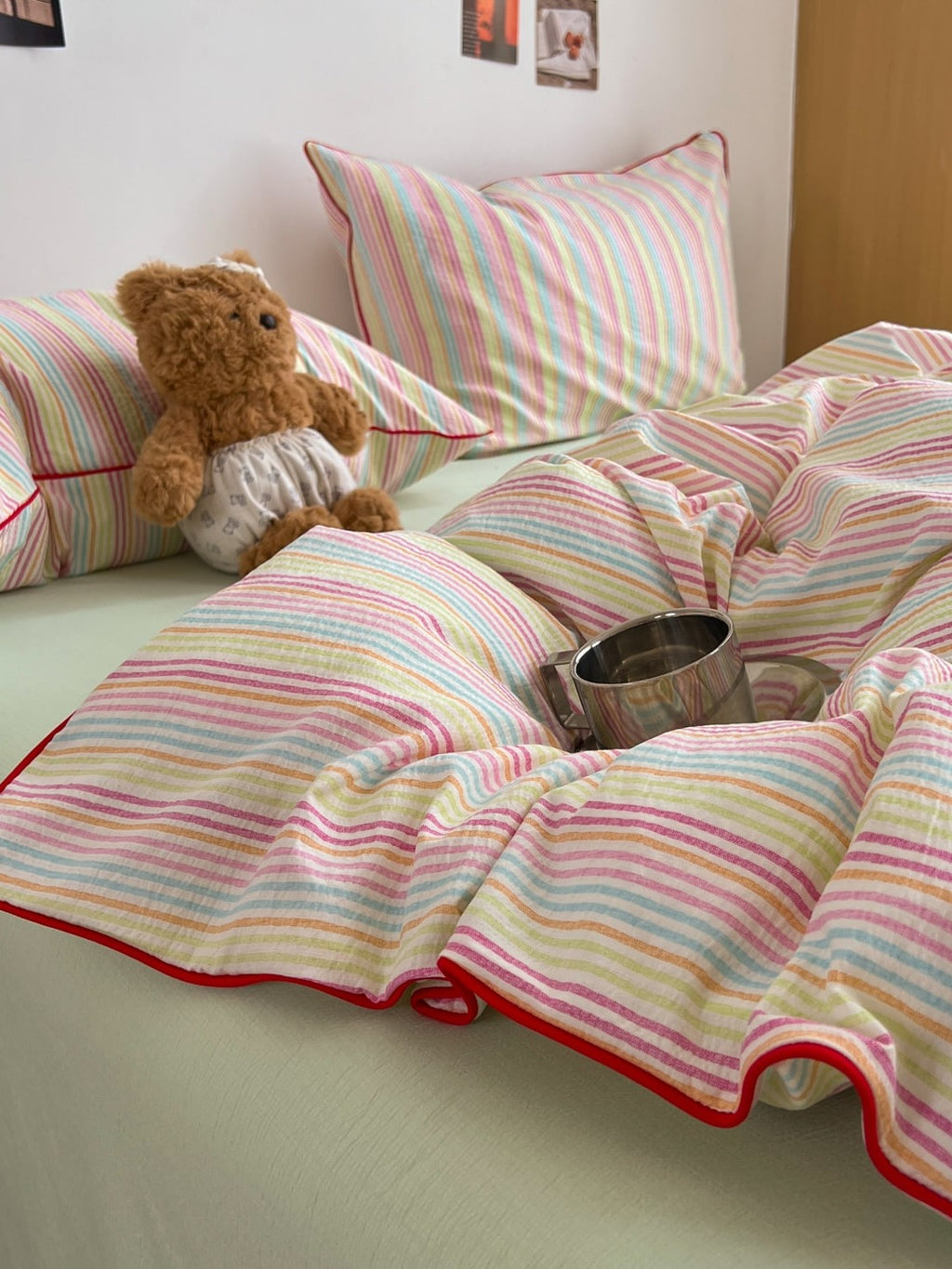 Quiet Piping Colorblock Duvet Cover Set original reference image 3
