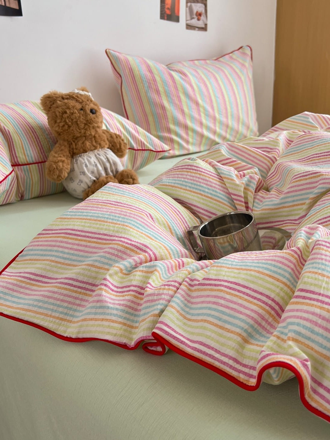Quiet Piping Colorblock Duvet Cover Set original reference image 3