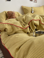 Quiet Piping Colorblock Duvet Cover Set original reference image 8